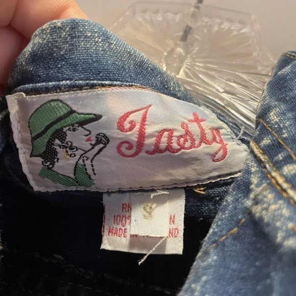 Vintage Tasty Cotton Short Sleeve Denim Blouse Size S - Picture 5 of 8